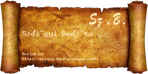 Szügyi Beáta névjegykártya