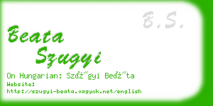 beata szugyi business card